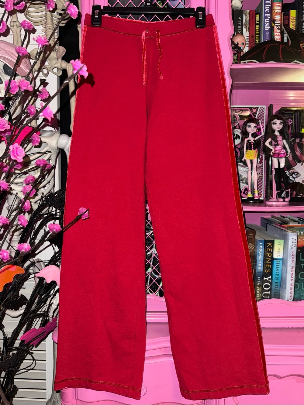 VTG no boundaries velour stripe track pants